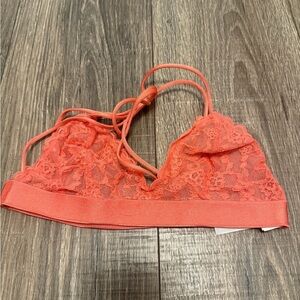 Victorias Secret Women’s Coral Lace Bralette Size XS Strappy Back